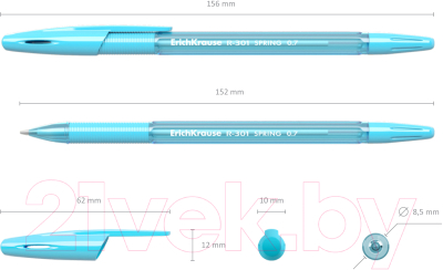 Ручка шариковая Erich Krause R-301 Spring Stick and Grip / 39532