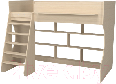 Кровать-чердак детская Можга Капризун 1 с полками / Р432 - фото