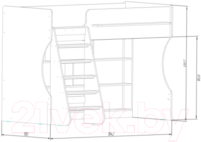 Кровать-чердак детская Можга Капризун 1 / Р432