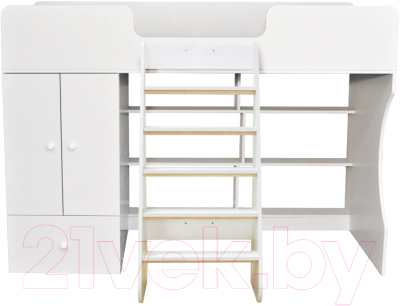 Кровать-чердак детская Можга Капризун 1 со шкафом / Р445 - фото