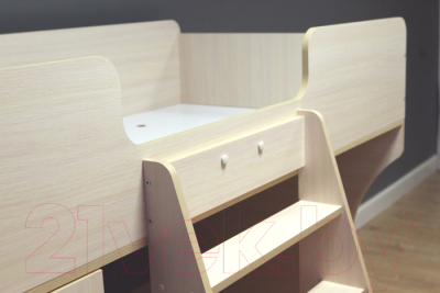 Кровать-чердак детская Можга Капризун 1 со шкафом / Р445