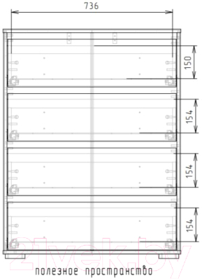 Комод Рэйгрупп Aleksa РГ-04 ARG-4 8110445 (ясень снежный)