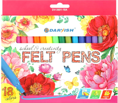 Фломастеры Darvish Для девочек / DV-3601-18A - фото