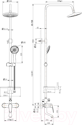 Душевая система со смесителем LEMARK Линара LM0462C