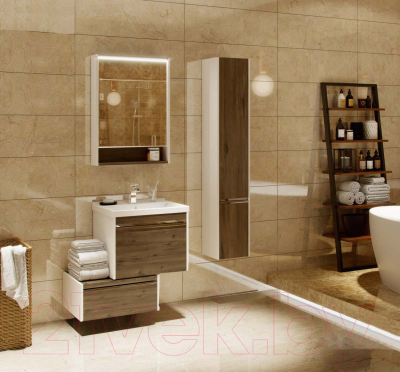 Шкаф с зеркалом для ванной Акватон Капри 60 (1A230302KPDB0)