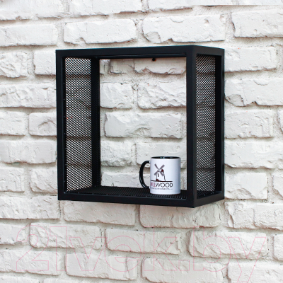 Полка Millwood Loft 2 одиночная 40x20x40 (металл черный)