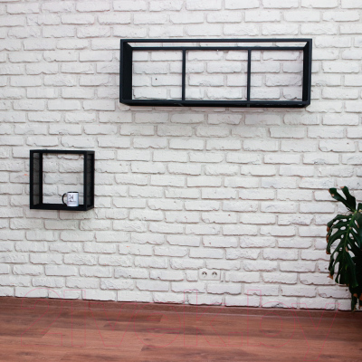 Полка Millwood Loft 2 одиночная 40x20x40 (металл черный)