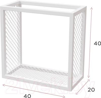 Полка Millwood Loft 2 одиночная 40x20x40 (металл белый)
