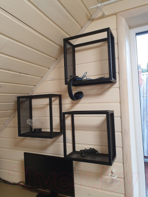 Полка Millwood Loft 3 левая 40x20x40 (металл черный)