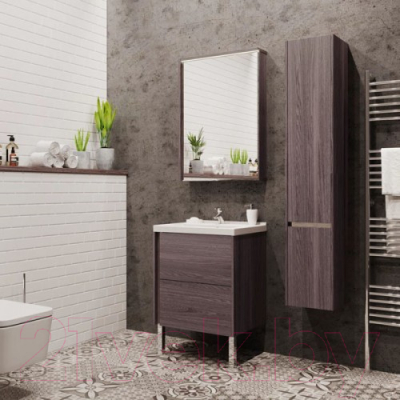 Шкаф с зеркалом для ванной Акватон Стоун 60 (1A231502SXC80)