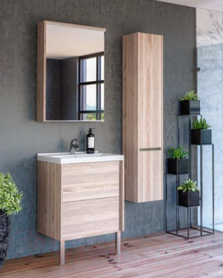 Шкаф с зеркалом для ванной Акватон Стоун 60 (1A231502SX850)