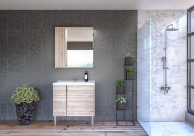 Шкаф с зеркалом для ванной Акватон Стоун 80 (1A228302SX850)