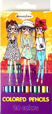 Набор цветных карандашей Darvish Девочки / DV-4801-24 - фото