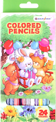 Набор цветных карандашей Darvish Зверята / DV-118-24 - фото