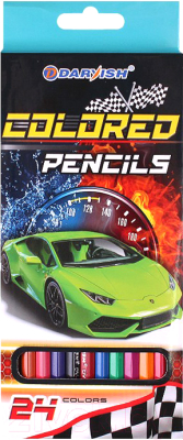 Набор цветных карандашей Darvish Машинка / DV-1073-24 - фото