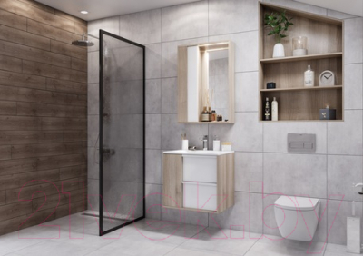 Шкаф с зеркалом для ванной Акватон Бостон 60