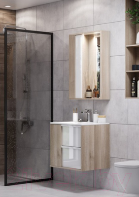 Шкаф с зеркалом для ванной Акватон Бостон 60