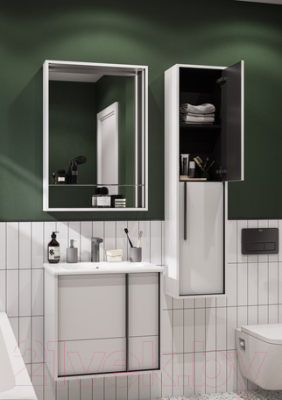 Шкаф с зеркалом для ванной Акватон Ривьера 60 (1A238902RVX20)