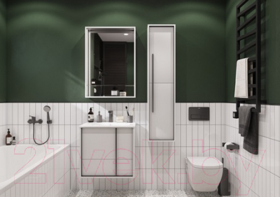 Шкаф с зеркалом для ванной Акватон Ривьера 60 (1A238902RVX20)