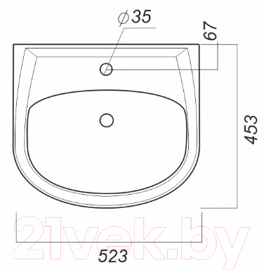 Умывальник Sanita Аттика 50 ATC50SAWB01 + ATCSAPD01