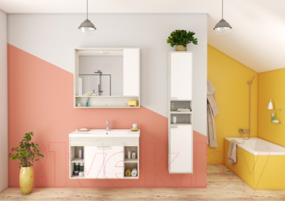 Шкаф с зеркалом для ванной Акватон Флай 100