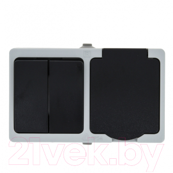 Блок выключатель+розетка КС Дабрабыт ОП 16А IP54 / 74845