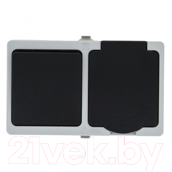 Блок выключатель+розетка КС Дабрабыт ОП 16А IP54 / 74844