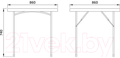 Стол складной AksHome 86x86x74