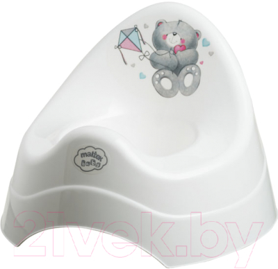 Детский горшок Maltex Медвежата / 2077 (белый) - фото