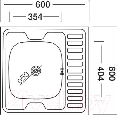 Мойка кухонная Kromevye EC 209 D (чаша справа)