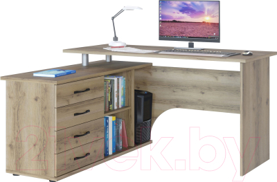 Компьютерный стол Сокол-Мебель КСТ-109 (левый, дуб делано) - фото