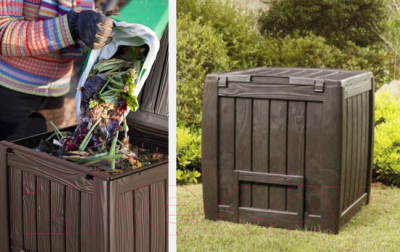 Компостер Keter Deco Composter W/Base 340л / 231600 (коричневый)