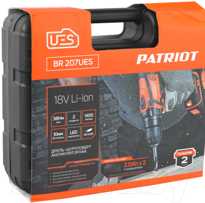 Аккумуляторная дрель-шуруповерт PATRIOT BR 207UES (180301507)