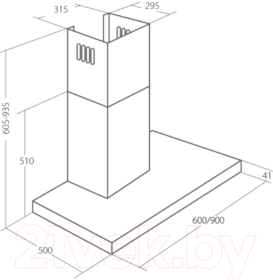 Вытяжка Т-образная Akpo Feniks Slim Glass 60 WK-9