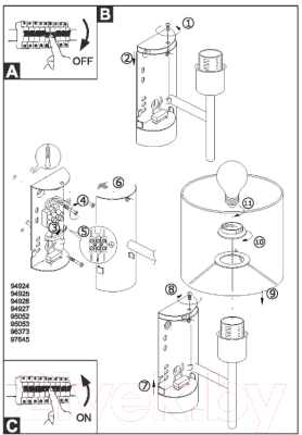 Бра Eglo Pasteri 94924