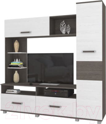 Стенка Modern Виора В78 (анкор темный/анкор светлый) - фото