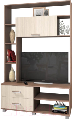 Стенка Modern Ева Е72 (ясень шимо темный/шимо светлый) - фото