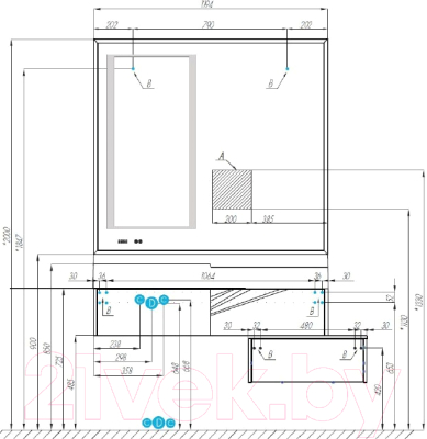 Зеркало Акватон Сакура 120 (1A220002SKW80)