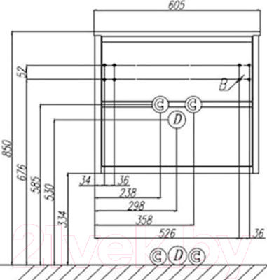 Тумба под умывальник Акватон Римини 60 (1A226601RN010)