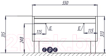 Тумба для ванной Акватон Капри 60 (1A231003KPDA0)