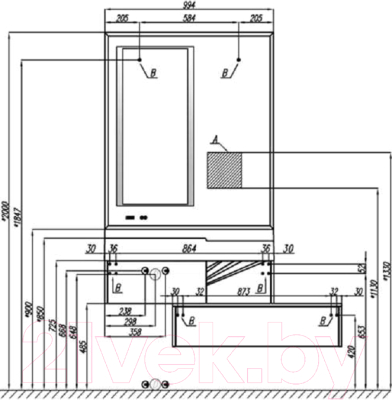 Тумба для ванной Акватон Сакура 100 (1A234803SKW80)