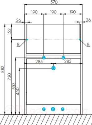 Тумба под умывальник Акватон Лондри 60 (1A235901LH010)
