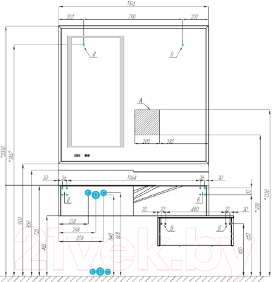 Тумба под умывальник Акватон Сакура 120 (1A219701SKW80)