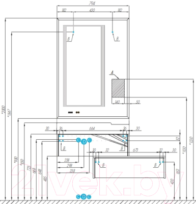 Тумба под умывальник Акватон Сакура 80 (1A236401SKW80)