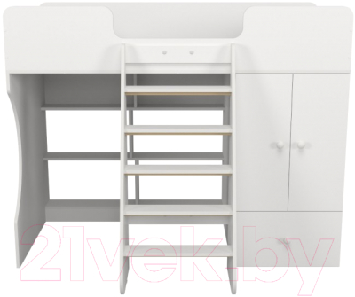 Кровать-чердак детская Можга Капризун 2 со шкафом / Р446