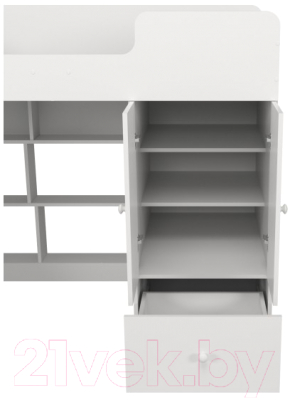 Кровать-чердак детская Можга Капризун 2 со шкафом / Р446