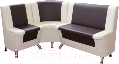 Уголок кухонный мягкий Компас-мебель КС-034 (темно-коричневый/молочный) - фото