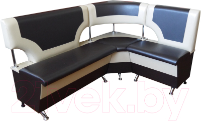 Уголок кухонный мягкий Компас-мебель КС-018 правый (черный/молочный) - фото