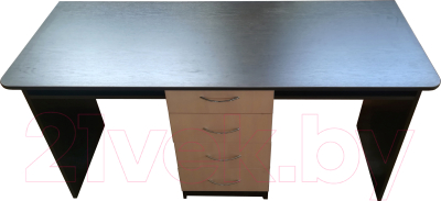 Письменный стол Компас-мебель КС-003-09(К)Д1 (венге темный/дуб молочный)