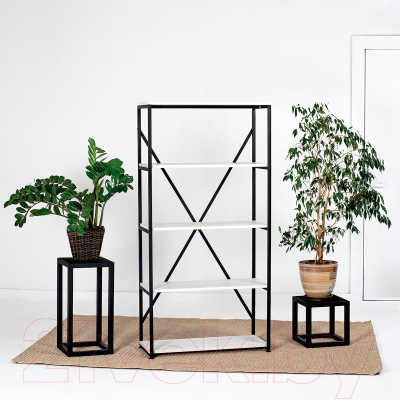 Стеллаж Millwood Neo Loft СН-1 Л (дуб белый Craft/металл черный)